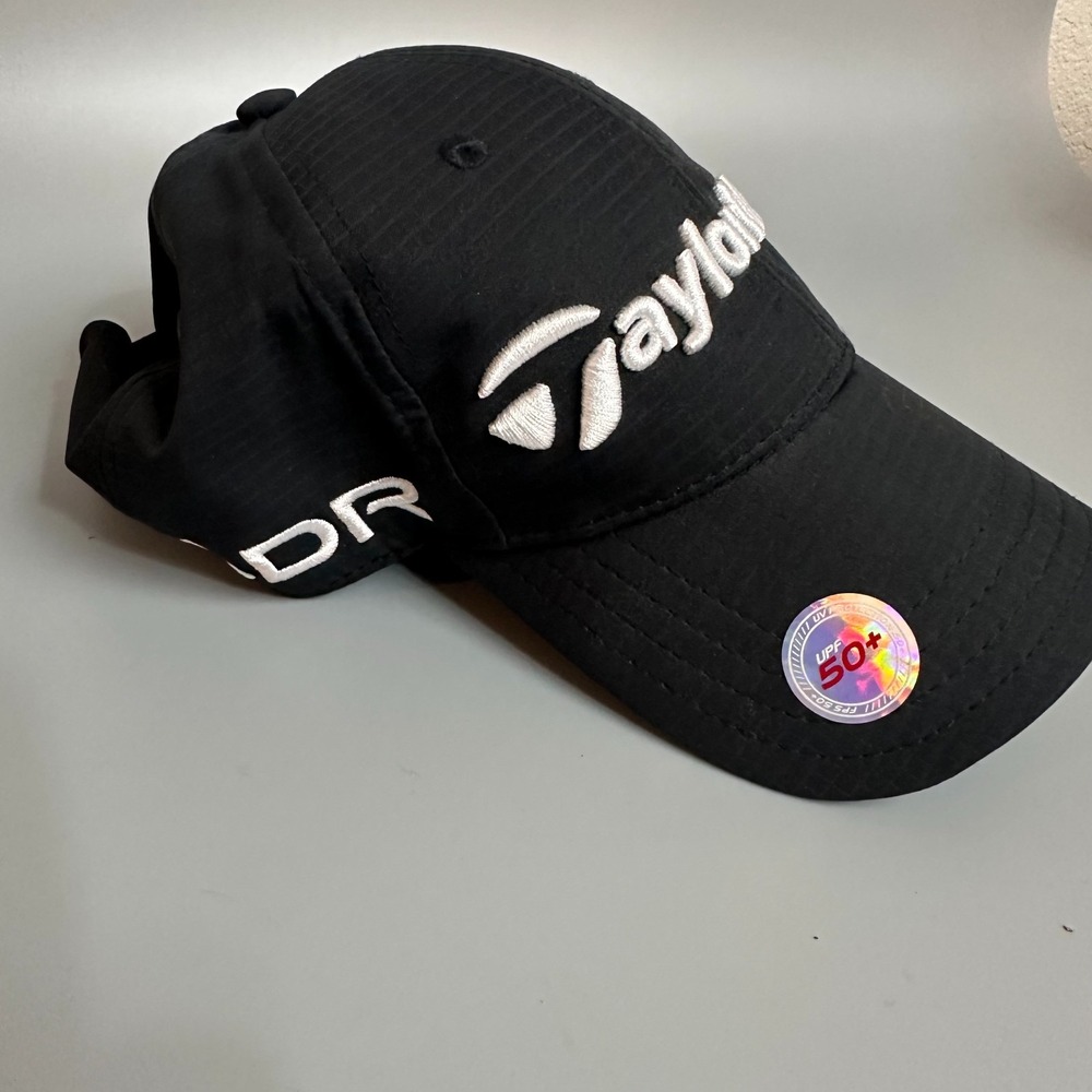 TAYLORMADE SLDR TOUR PREFERRED GOLF BLACK BASEBALL CAP HAT MENS SIGNED